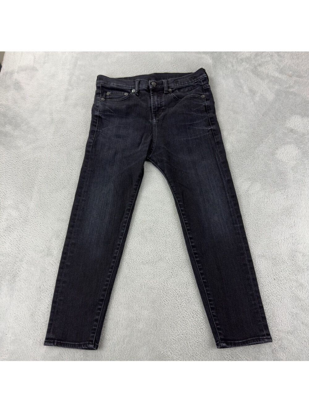 R13 Women's Size 24x21 The Drop Skinny Low Rise Zipper Fly Black Denim Jeans